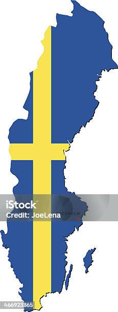 Bandiera Della Svezia - Immagini vettoriali stock e altre immagini di Bandiera - Bandiera, Carta geografica, Cartografia