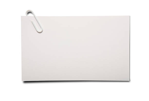 пустой визитная карточка изолированный на белом с обтравка - index card paper clip paper blank стоковые фото и изображения