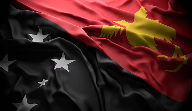 папуа-новая гвинея, порт moresby национальный официальный государственный флаг - papua new guinea стоковые фото и изображения