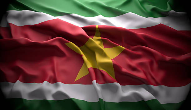 suriname, paramaribo nazionale bandiera nazionale ufficiale - flag of suriname foto e immagini stock