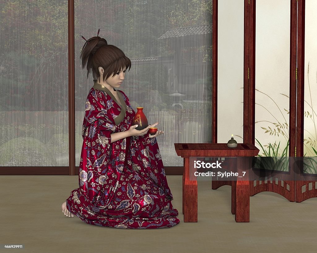 Японская женщина в ее доме - Стоковые фото Азиатская культура роялти-фри