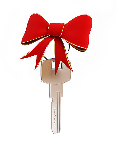 Gift key on a white background stock photo