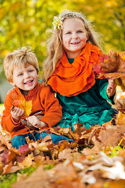 istock Sister and brother outdoors 466931141
