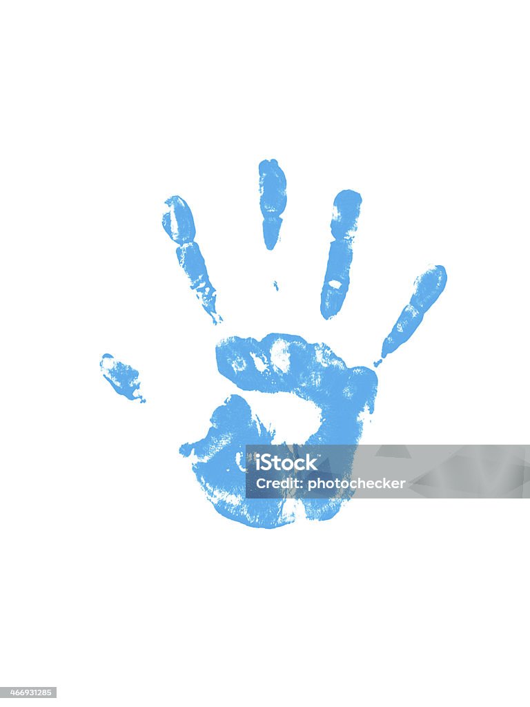 Blue Odcisk dłoni - Zbiór zdjęć royalty-free (Akwarela)