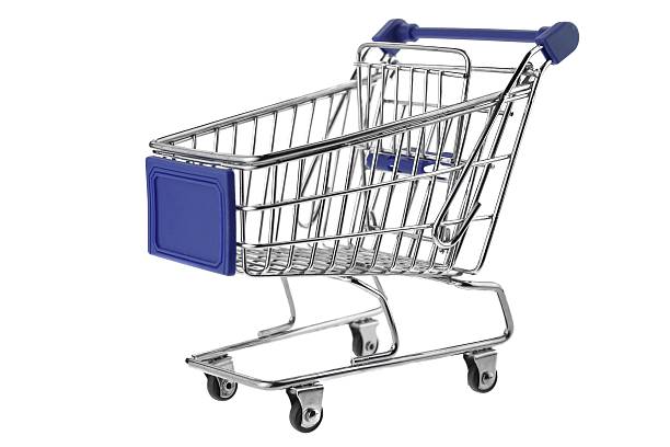 istock Blue Shopping Cart Isolated On White 466934318