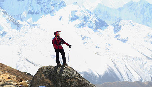 istock happy trekker acting from everest trek route 466936453