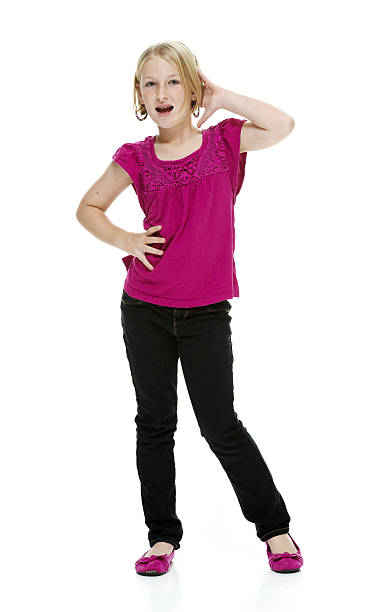 istock 10 year old girl being playful 466937109