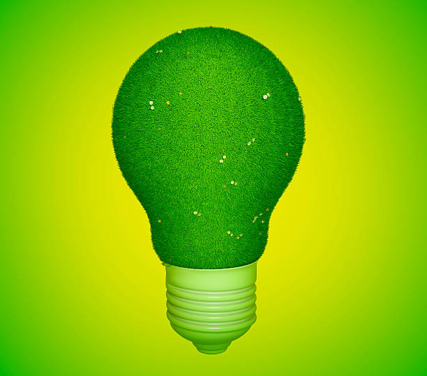 Bulb made from grass stock photo