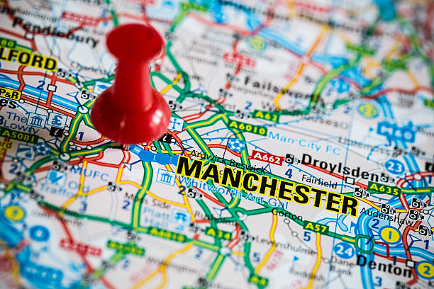 istock Close up Map of Manchester 466938646