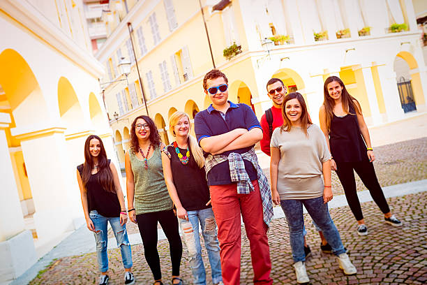 istock Group of real high school students 466941094