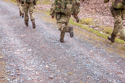 British army soldiers on training exercise in the Brecon Beacons