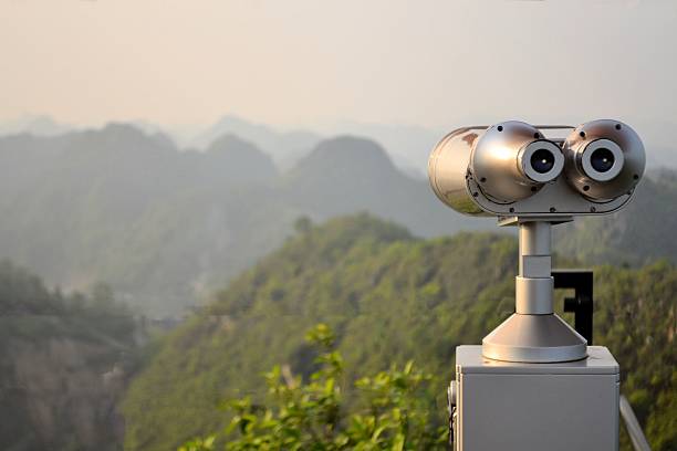 istock Scenic lookout binoculars Vietnamese island Cat Ba 466944396