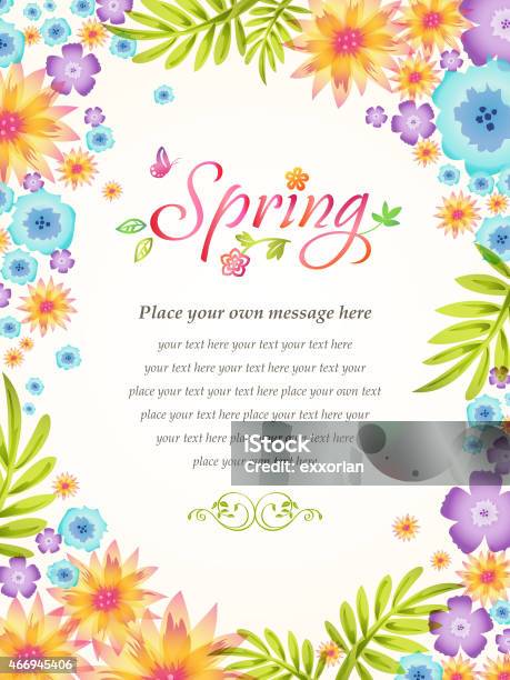 Springtime Frame Spring Flowers Blooming Frame Background Stock Illustration - Download ...