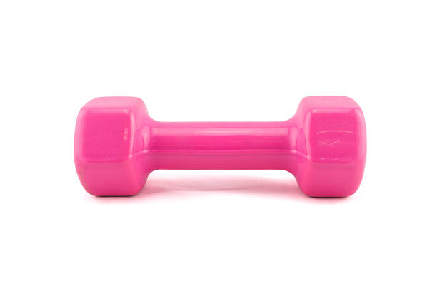 istock Fitness equipment dumbbell weights isolated on white background 466945622
