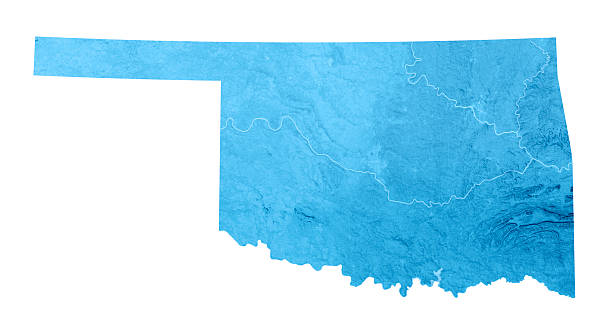 オクラホマ topographic マップ絶縁 - oklahoma map cartography topography ストックフォトと画像