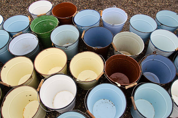 istock Vintage enamel buckets 466951154