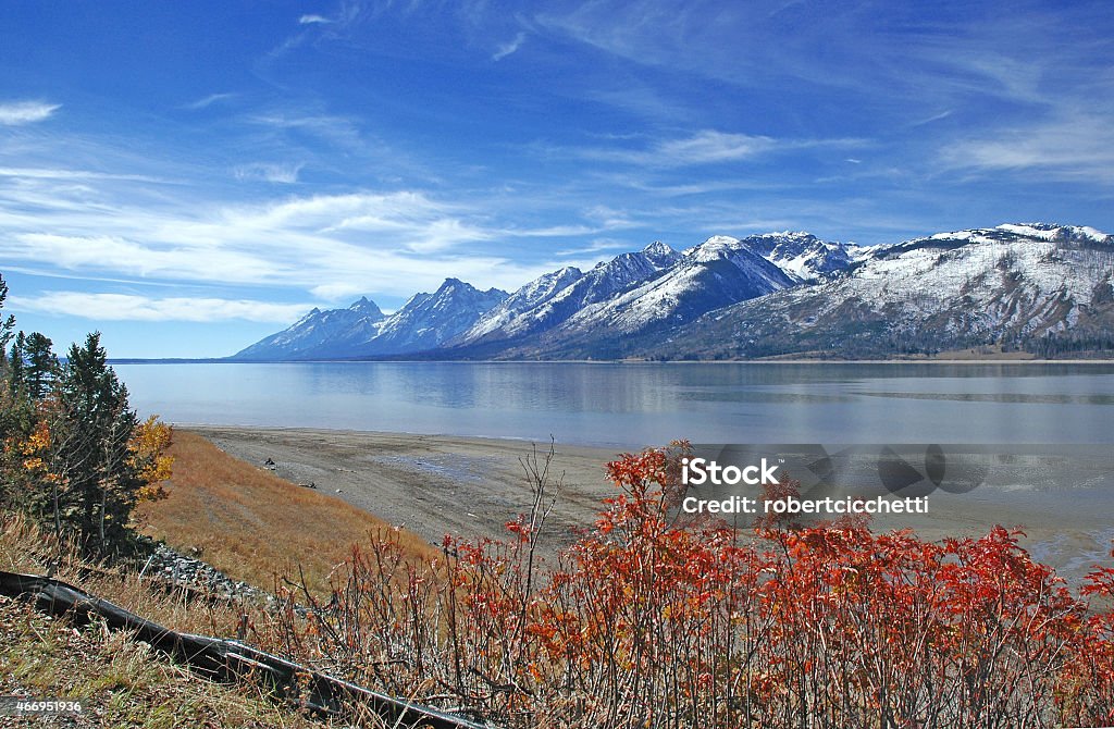 Autumn in the Rocky Mountains with snow capped peaks, USA 2015 Stock Photo