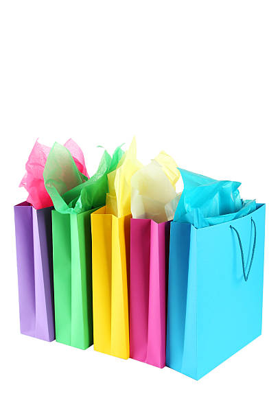 istock Colorful shopping bags isolated on white 466952014