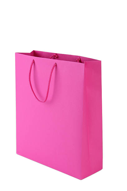istock Crimson shopping bag isolated on white 466952846