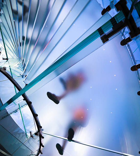 istock Office building stairway curve with windows 466954067