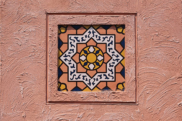 restaurant traditionnel marocain carrelage motif, très répandue au maroc - tesselation photos et images de collection