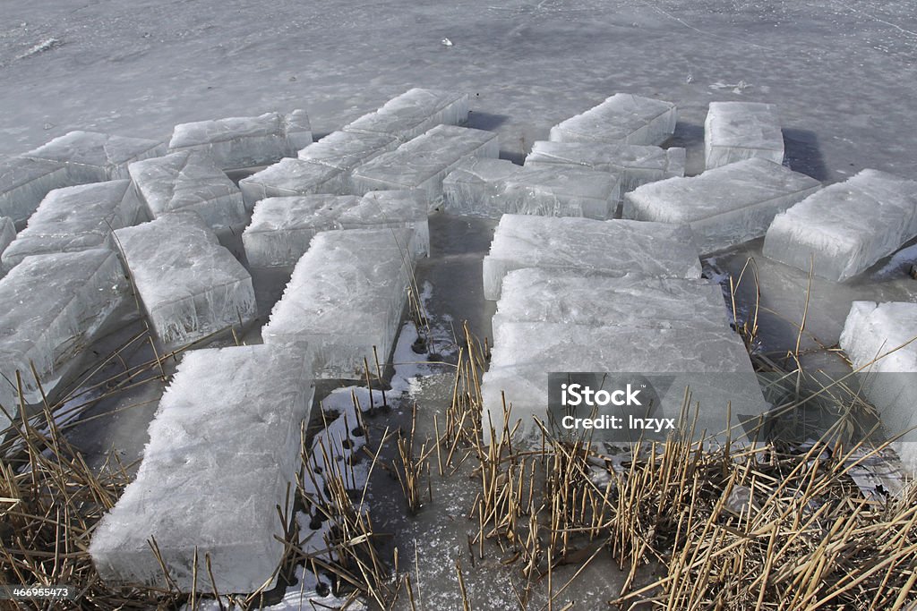 ice am Fluss - Lizenzfrei Ansicht aus erhöhter Perspektive Stock-Foto