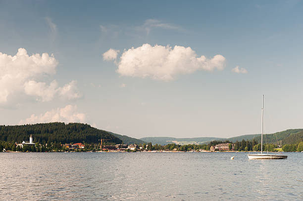 Lake Titisee in Titisee-Neustadt, Germany at afternoon, you can see the famous landsacpe which people travel from all over the world, NOTE: removed text on the boat