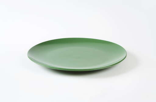 Daily use round green dinner plate