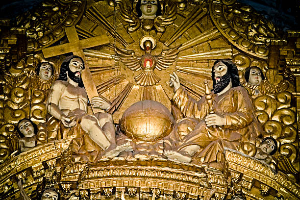Interior of Basilica of Bom Jesus (b.1605) holds Tomb of St. Francis Xavier, Old Goa. Goa, India