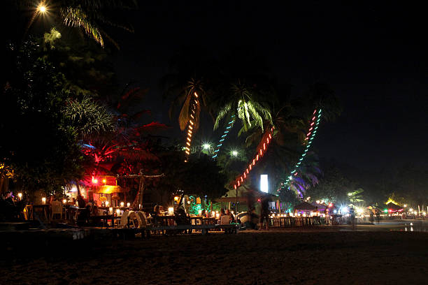istock night view of the Mirissa beach with illuminated palm trees 466956944