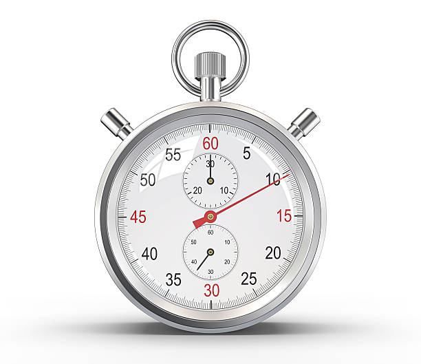 Stopwatch. Classic stopwatch. Glass reflections and ground shadow. Clipping path. stopwatch photos stock pictures, royalty-free photos & images