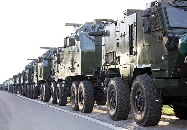 istock military vehicles in a row 466958580