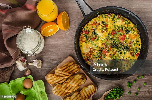 Vegetarian Frittata Stock Photo - Download Image Now - 2015, Baked, Breakfast