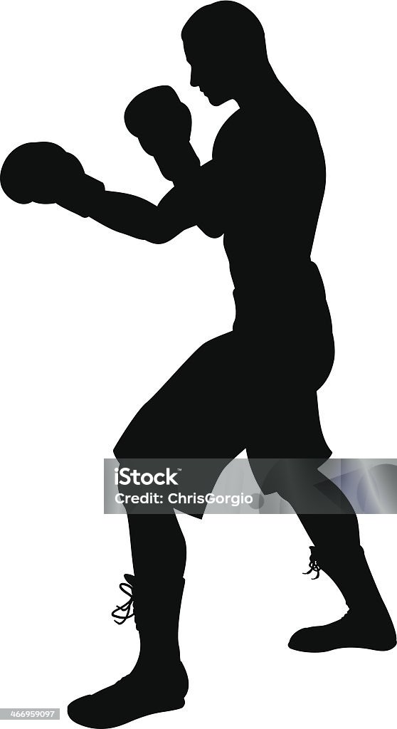 Boxer Silhouette - clipart vectoriel de Boxe - Sport libre de droits