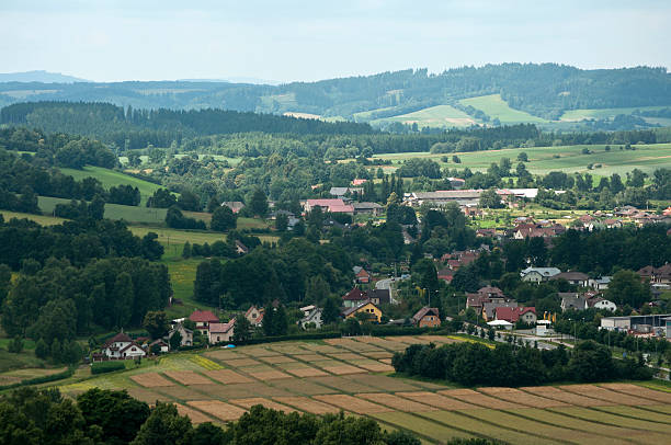 istock Panorama of a mountain town 466959565
