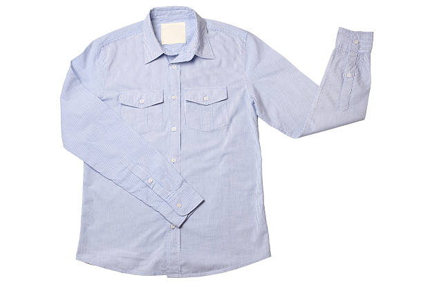 istock Blue pinstriped dress shirt 466959672