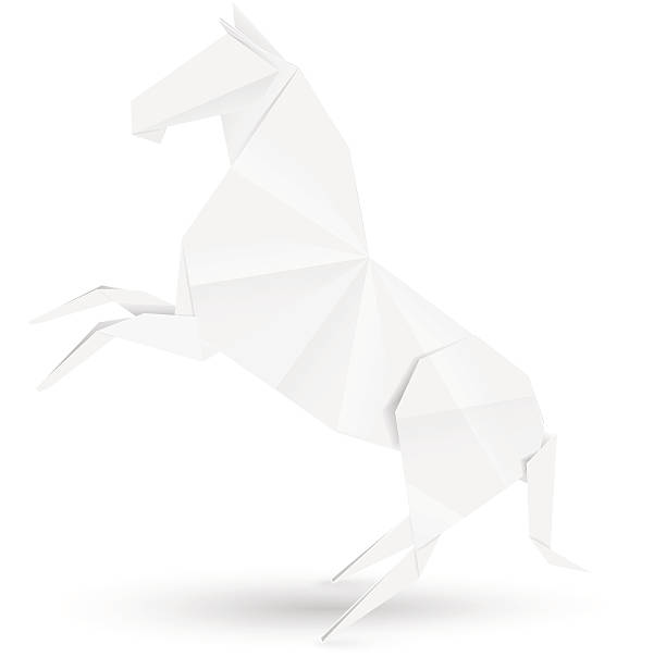 istock Illustration of horse in origami stile 466960713