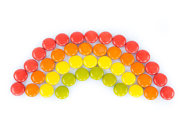 istock Colorful candies in raindow colors and shape 466960843
