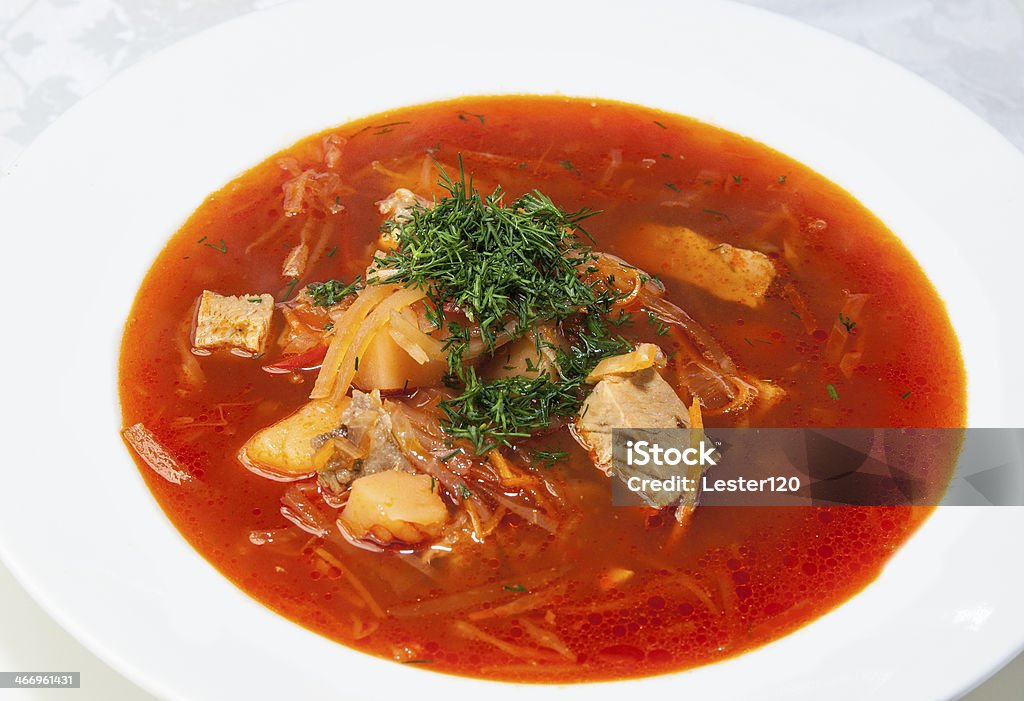 Remolacha sopa con carne - Foto de stock de Alimento libre de derechos