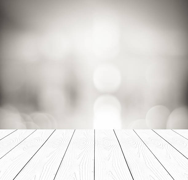 istock Perspective white wood over blur bokeh background 466963044