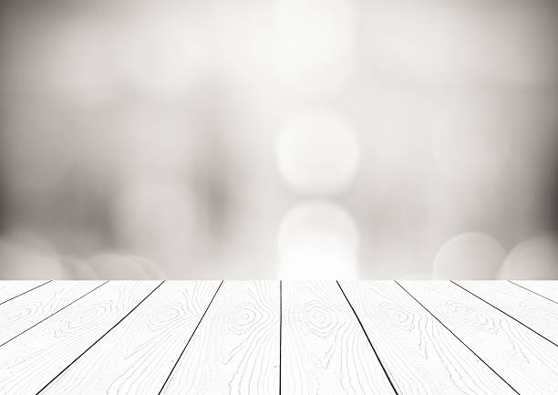 istock Perspective white wood over blur bokeh background 466963052