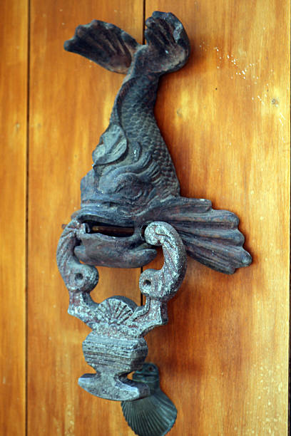 istock Contrasted styles in antique colonial door 466964588