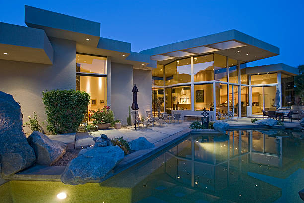 istock House With Pool In Backyard At Dusk 466967354