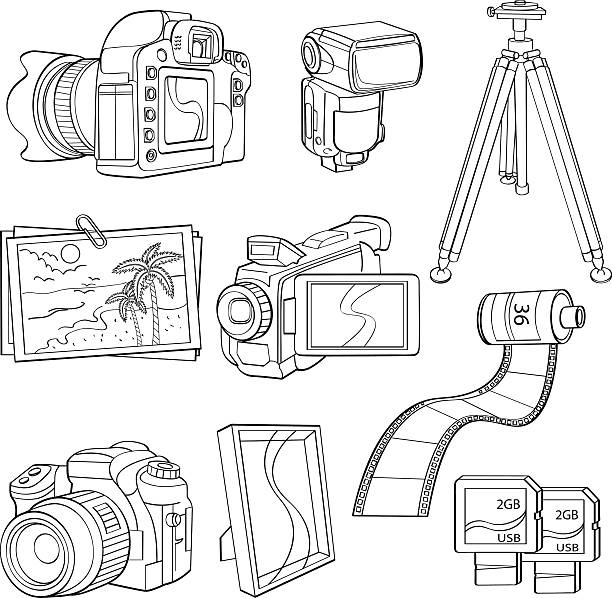 ilustraciones, imágenes clip art, dibujos animados e iconos de stock de poducts digital - pencil drawing flash