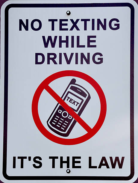 istock No texting while driving, its the law sign 466968240