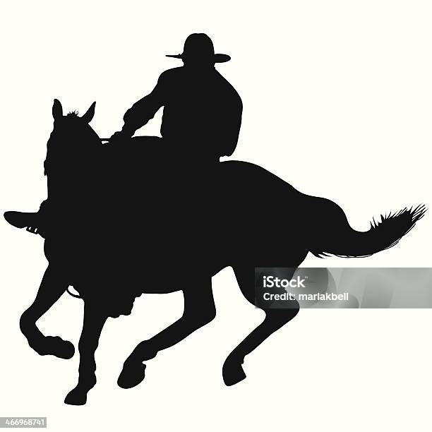 Horseman - Arte vetorial de stock e mais imagens de Silhueta - Silhueta, Vaqueiro, Montar
