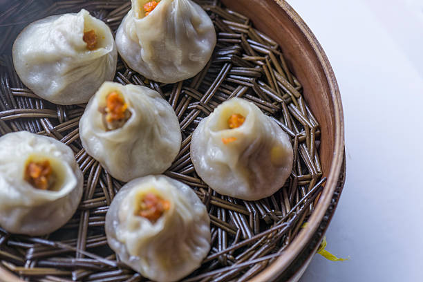 istock Chinese bun in bamboo basket 466969724