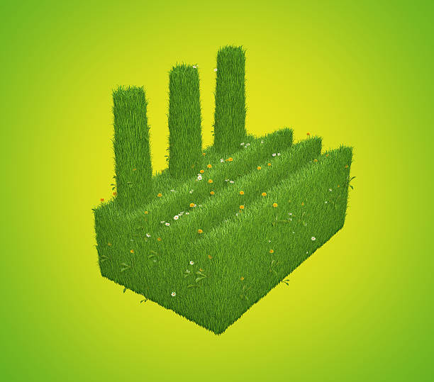 Factory made from grass stock photo