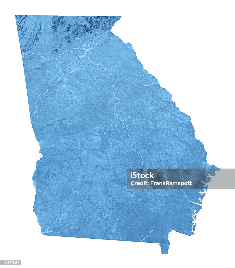 Georgia Topographic mapa aislado - Foto de stock de Georgia - Estado de EEUU libre de derechos