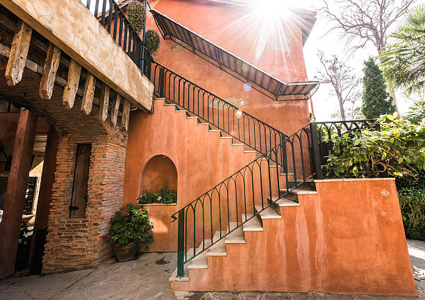 istock stair on the classic orange building 466971749